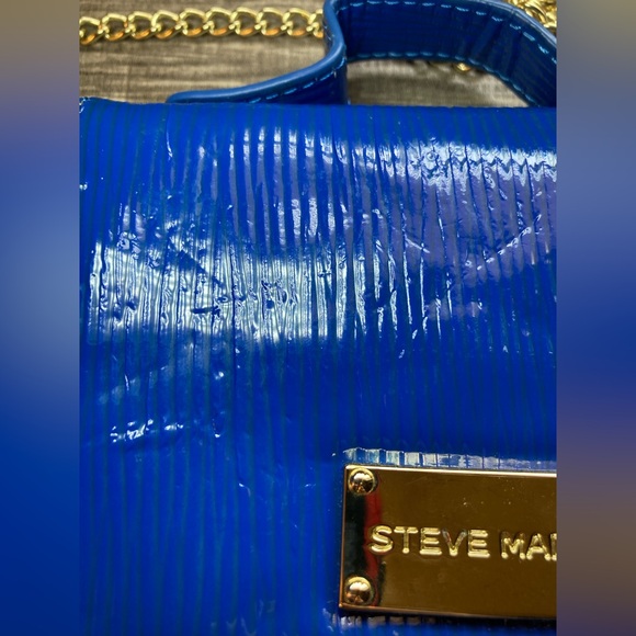 Blue Patent Leather Chain Strap Bag - Picture 7 of 11